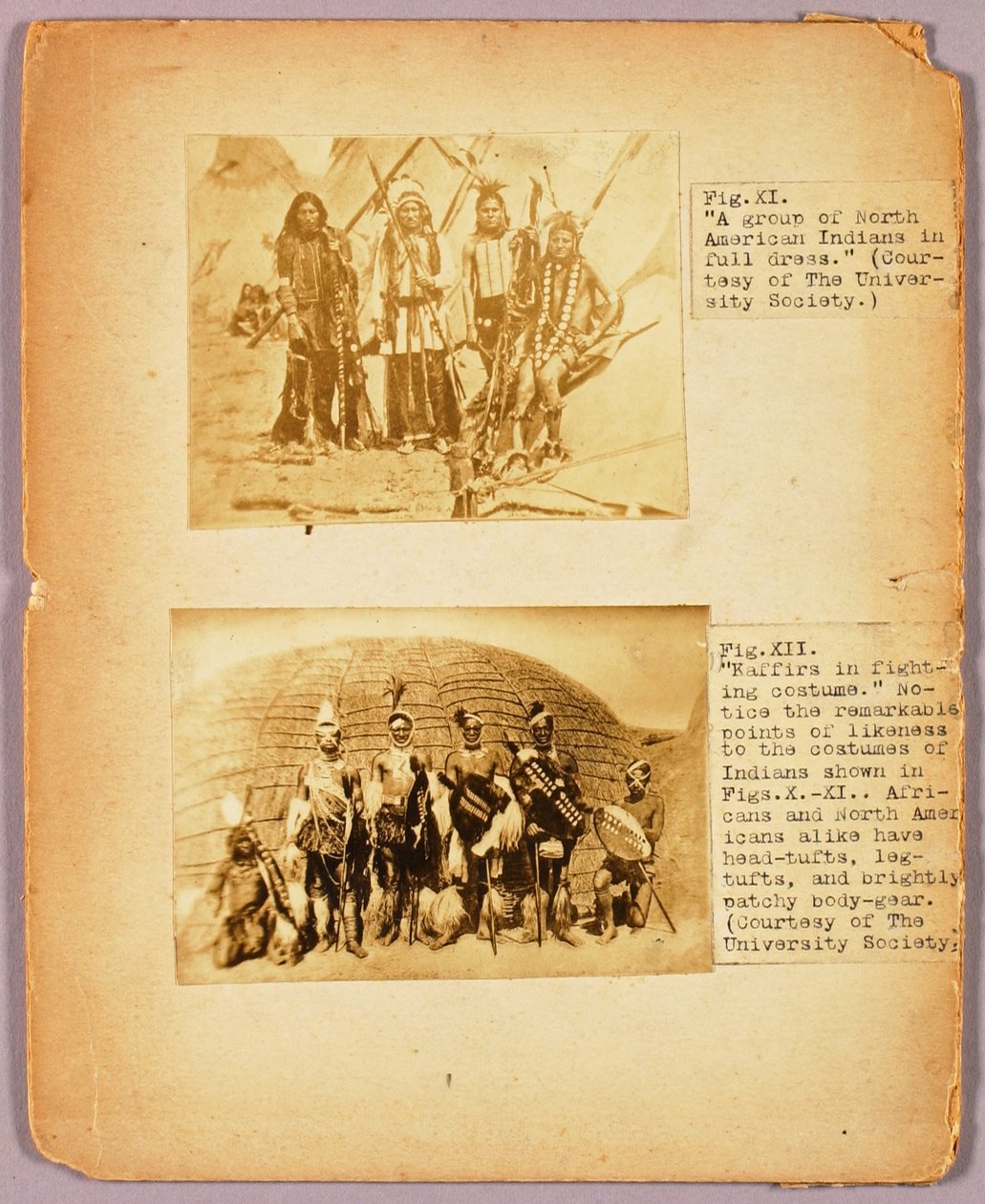 Fig. XI "Eine Gruppe nordamerikanischer Indianer in voller Tracht", Studienmappe für das Buch Tarnung im Tierreich av Abbott Handerson Thayer