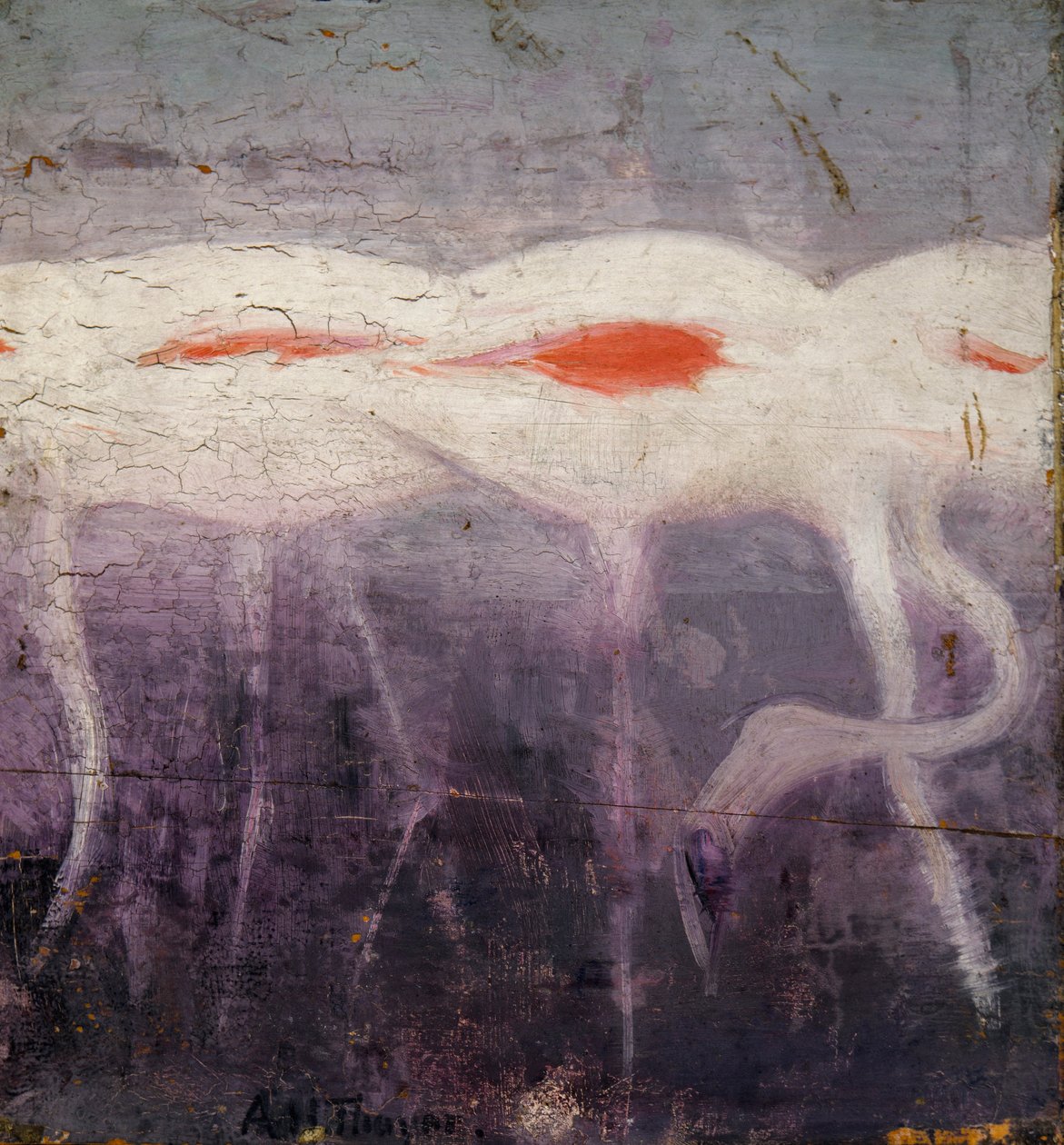 Hvite flamingoer, studie for boken *Skjul farge i dyreriket* av Abbott Handerson Thayer