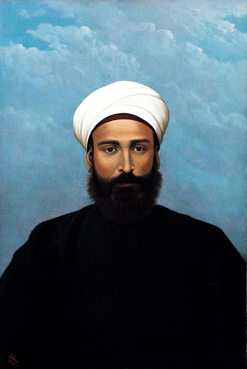 Portrett av Mohamed Darouich al Allousi av Abdul Qadir al Rassam
