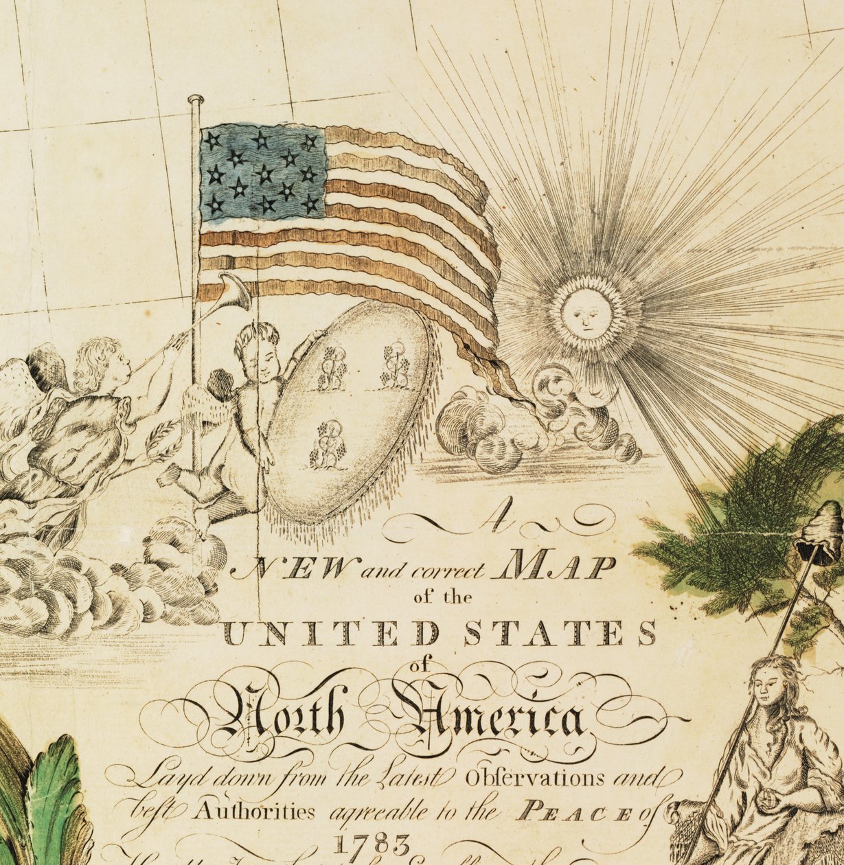 Amerikas første nasjonale kart, 1784 av Abel Buell