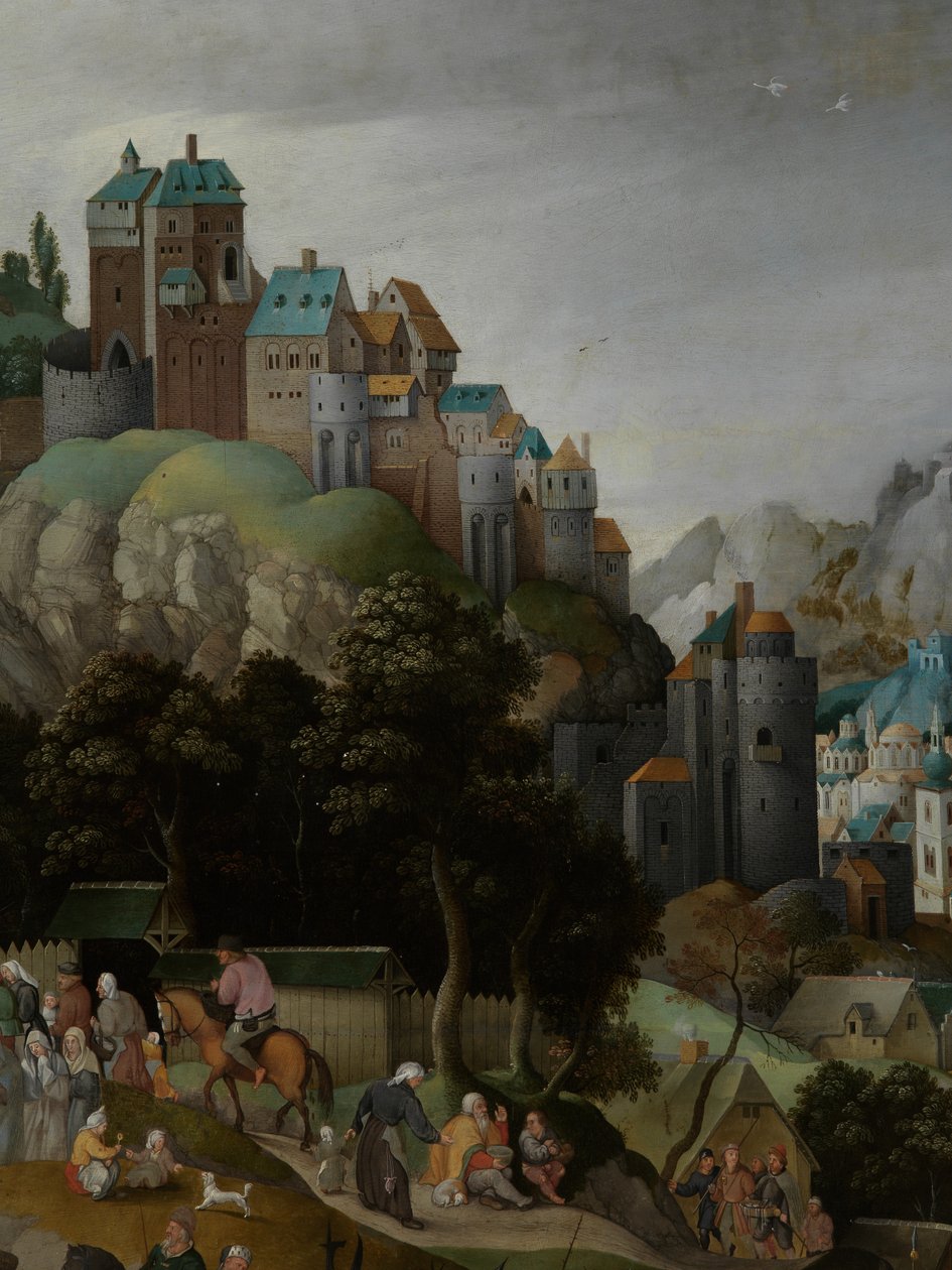 Detalj av Kristus som bærer korset av Abel Grimmer or Grimer