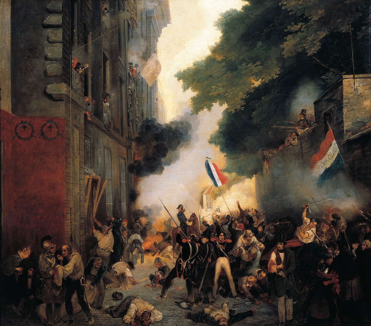 Episode av revolusjonen av 1830, julidag: Angrep på brakkene på Babylon Street 29. juli av Abel Lordon