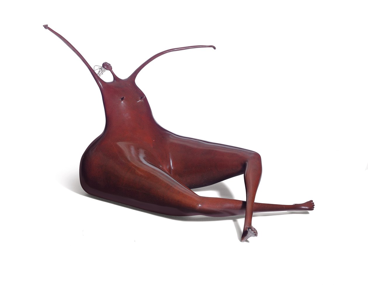 Sitting Summoning a Dream, 2004 (bronse med rød patina) av Abigail Varela