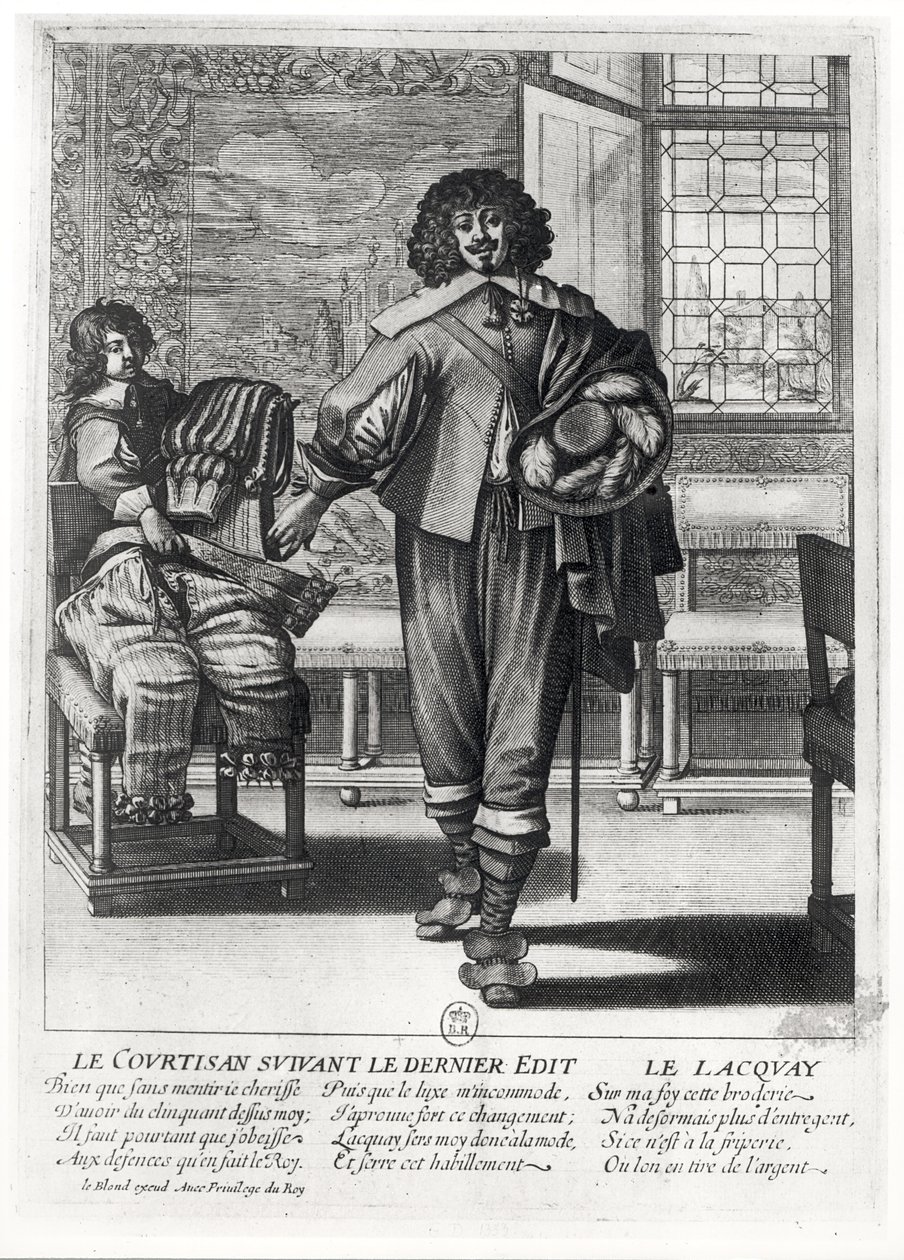 Hofmann etter det siste kongelige ediktet i 1633 og lakken hans av Abraham Bosse