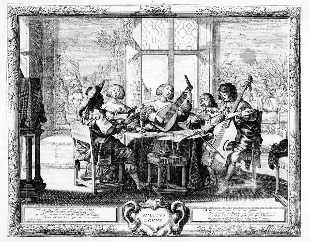 Musikkensemblet med lut av Abraham Bosse