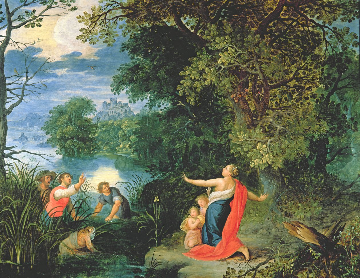 Latona og froskene (olje på kobber) av Abraham Govaerts