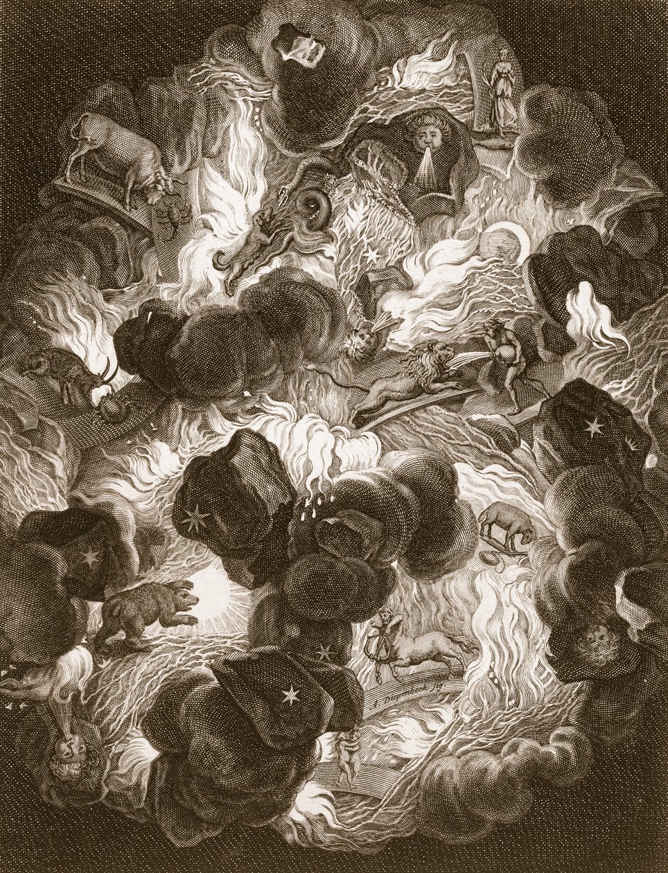 The Chaos, gravert av Bernard Picart (1673-1733), 1731 av Abraham van Diepenbeeck