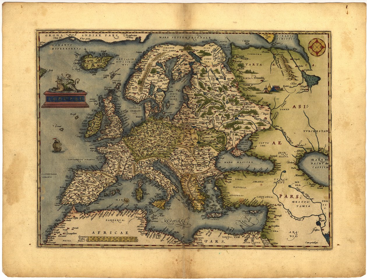 Kart over Europa av Abraham Ortelius ( av Abraham Ortelius