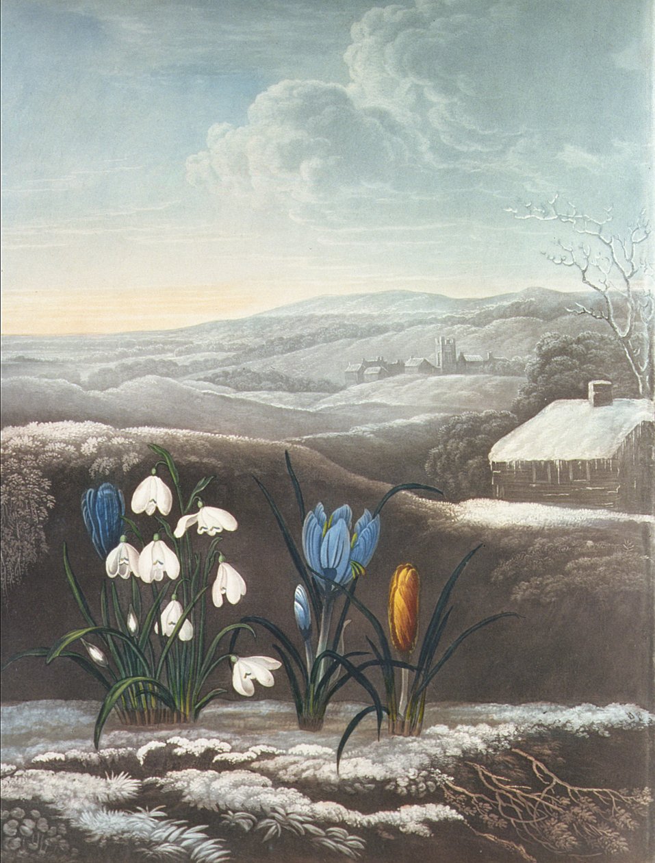 Snøklokken, gravert av Ward, sannsynligvis tidlig på 1800-tallet (akvatint og gummi arabicum) av Abraham Pether