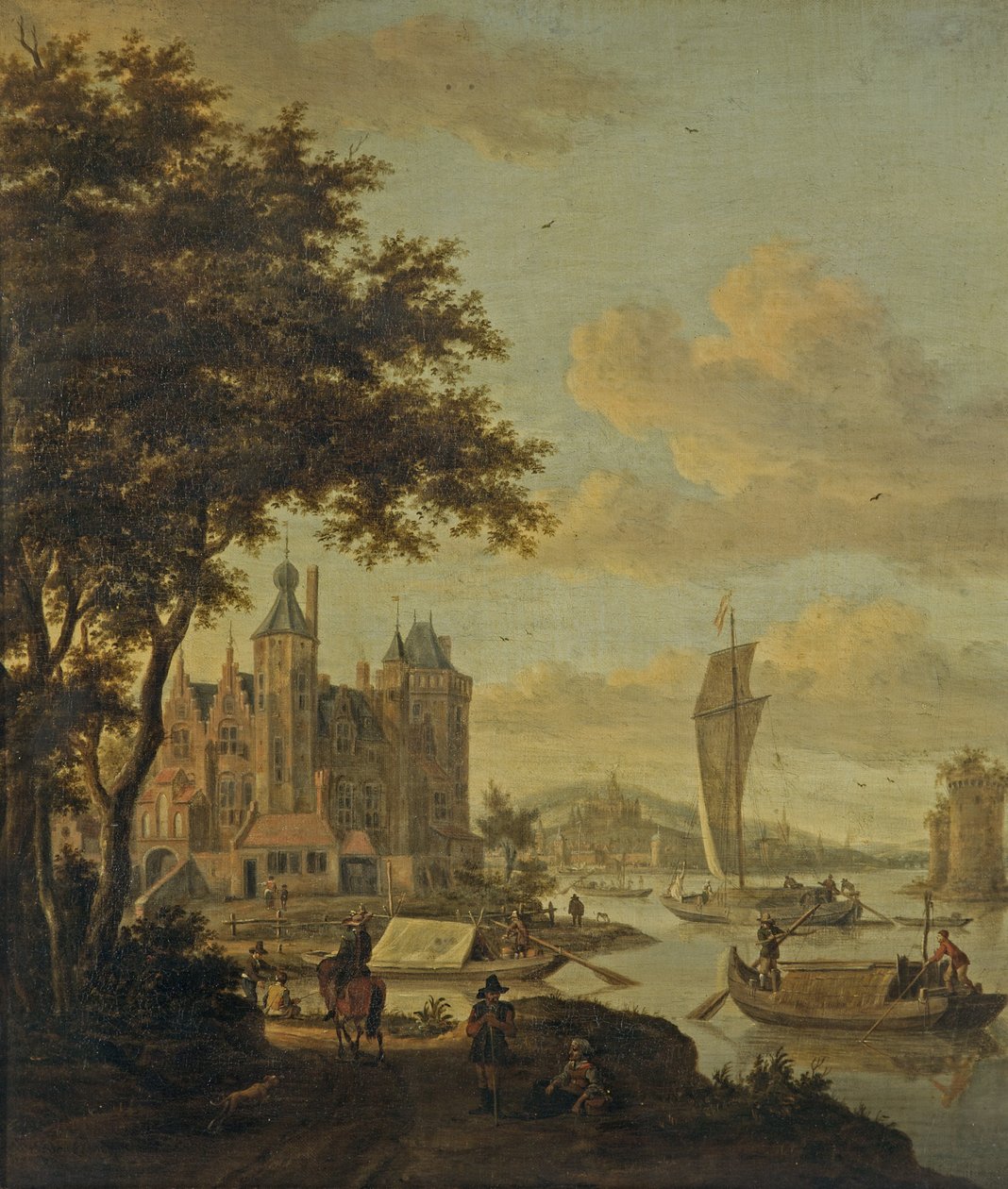 Nederlandsk strandscene med frakt av Abraham Storck