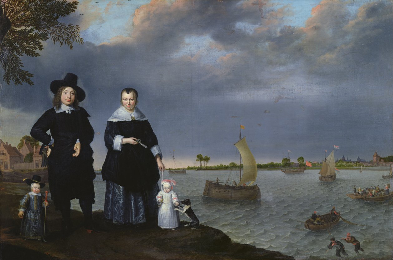 En skipsreder og hans familie, 1650 av Abraham Willaerts