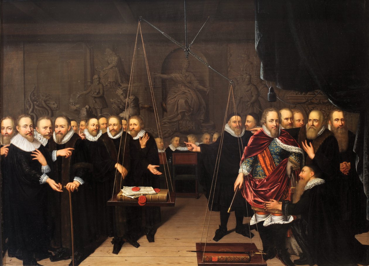 Allegori om den teologiske striden mellom Arminianistene og deres motstandere av Abraham van der Eyk