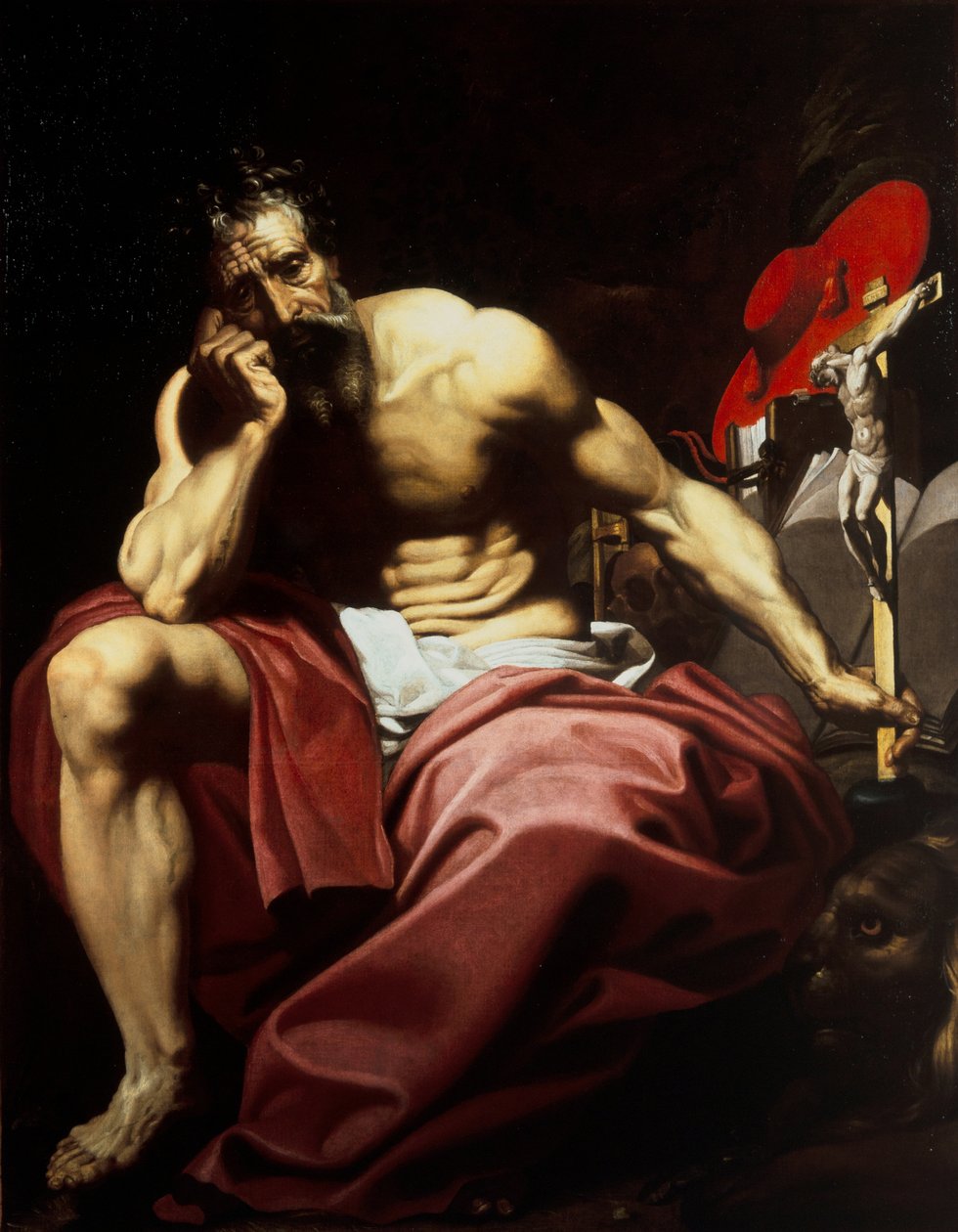 Saint Hieronymus, ca. 1610 (olje på lerret) av Abraham (attr.to) Janssens