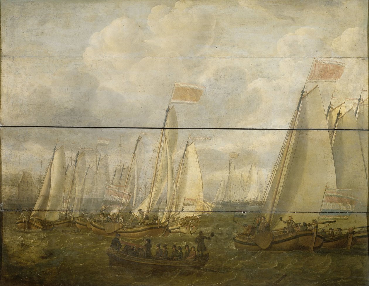 Marinekonkurranse på Y-en utenfor Amsterdam av Abraham  Alewijn
