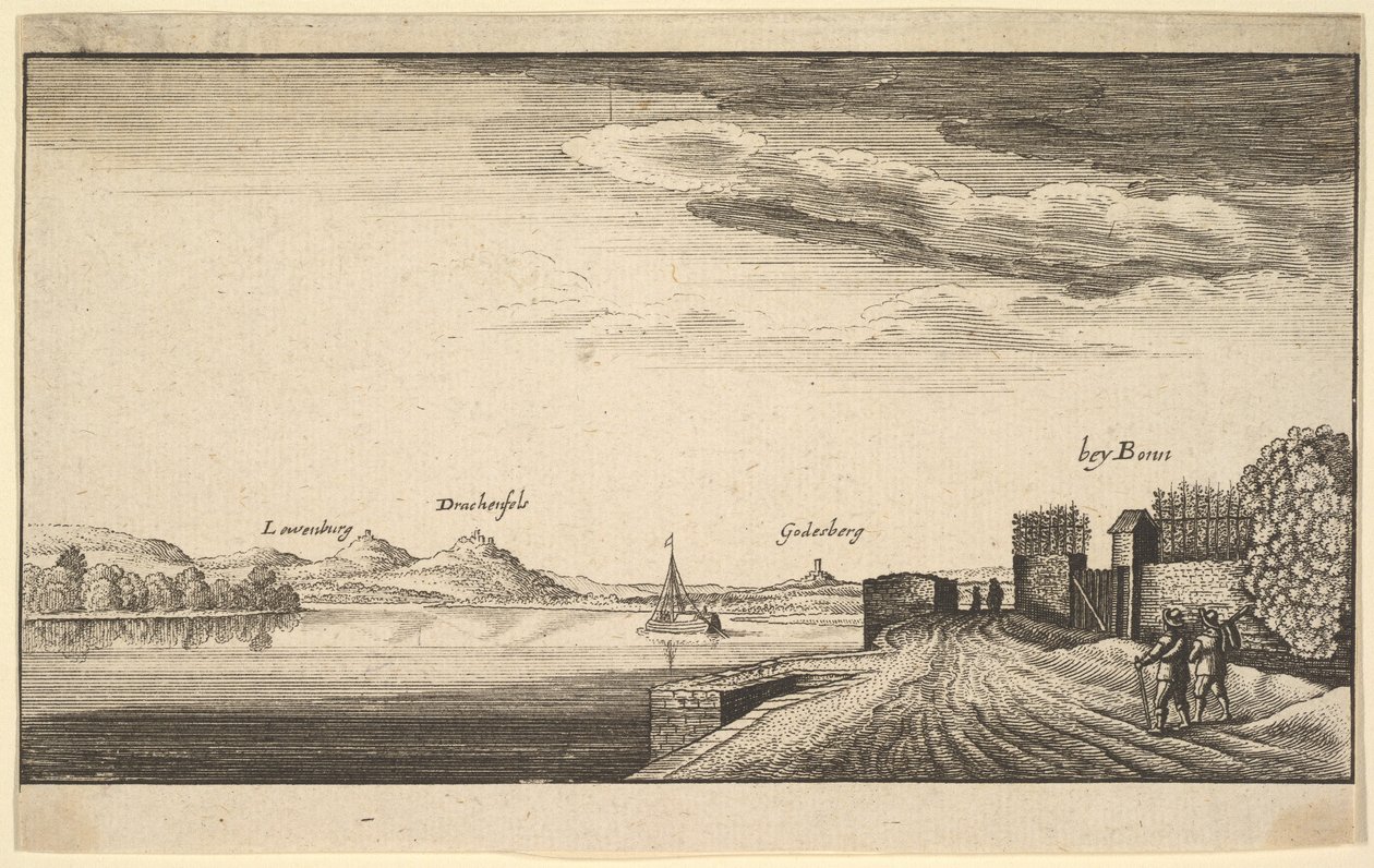 Rhinen nær Bonn, kopi, 1625-77. av Abraham Aubri