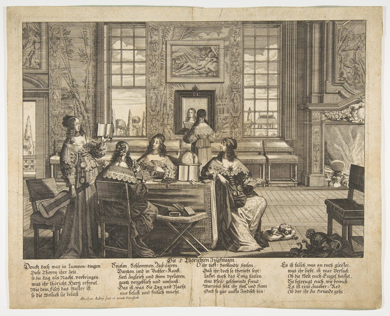The Foolish Virgins Conversing, midten til slutten av 1600-tallet. av Abraham Aubry