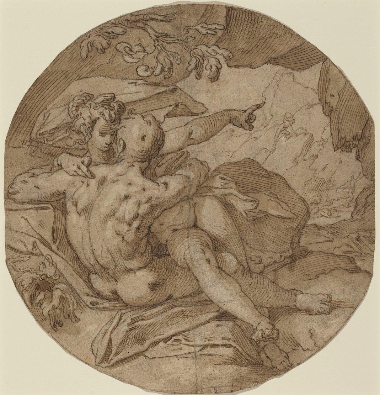 Acis og Galatea, ca. 1590 (penn og blekk) av Abraham Bloemaert