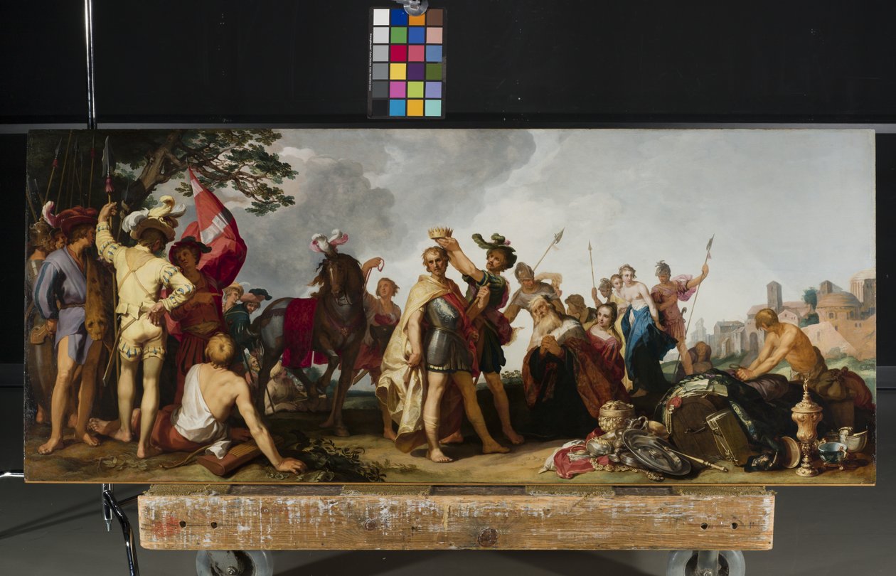 Kroningsscene (olje på tre) av Abraham Bloemaert
