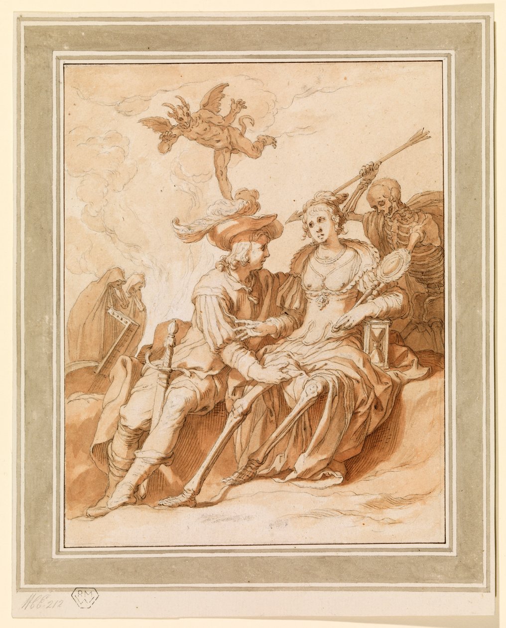 Death and the Lovers - Allegory of "Vanitas", 1620 - 1630 ca. av Abraham Bloemaert