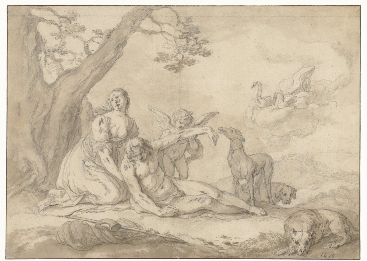 Diana og Endymion av Abraham Bloemaert