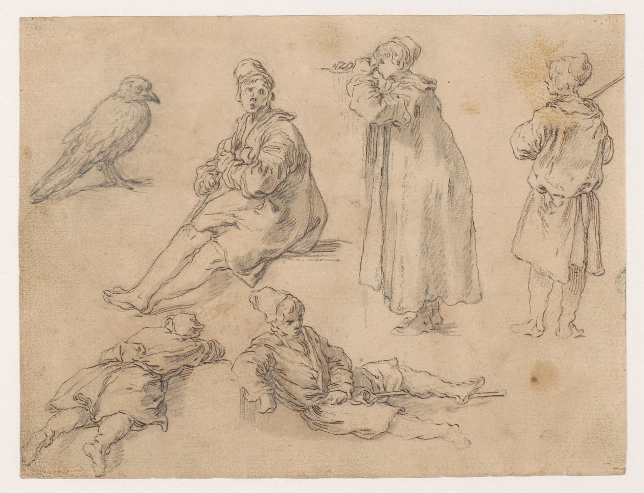En sittende og to stående gutter av Abraham Bloemaert