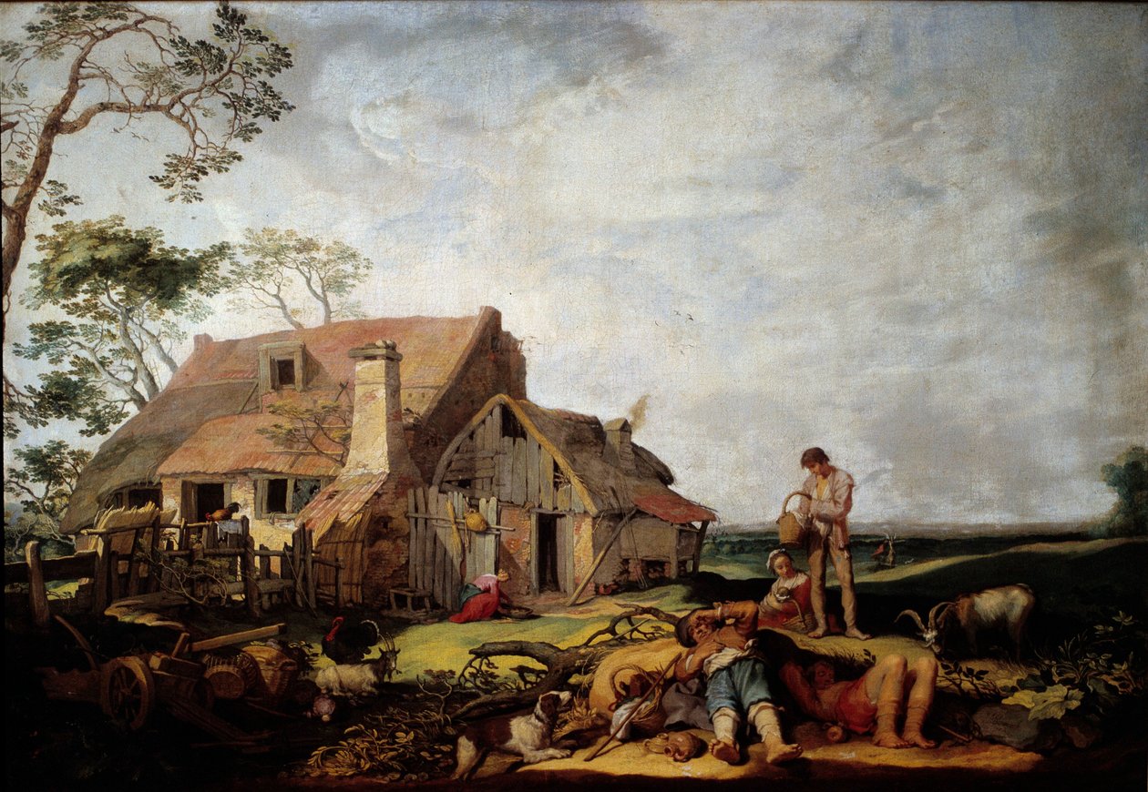 Landskap med hvilende bønder Maleri av Abraham Bloemaert (1564-1651) av Abraham Bloemaert