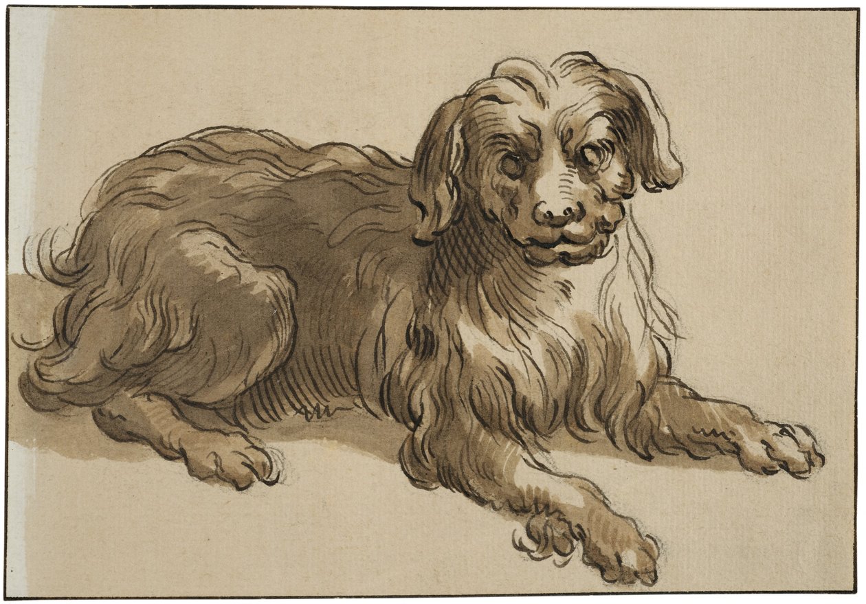 Langhåret hund av Abraham Bloemaert
