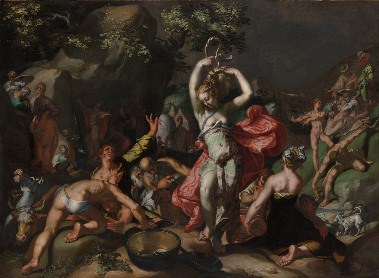 Moses slår klippen av Abraham Bloemaert