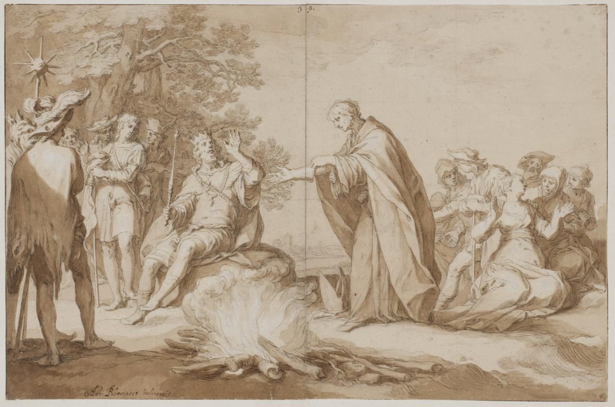 Poppos prøvelse ved ild av Abraham Bloemaert
