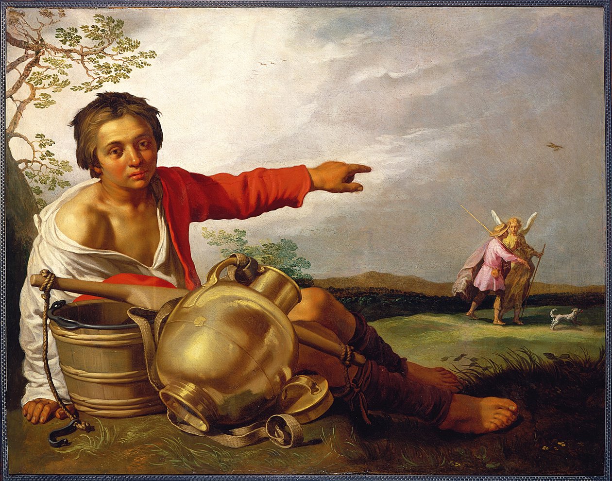 Shepherd Boy Pointing at Tobias and the Angel, ca. 1625-30 (olje på lerret) av Abraham Bloemaert