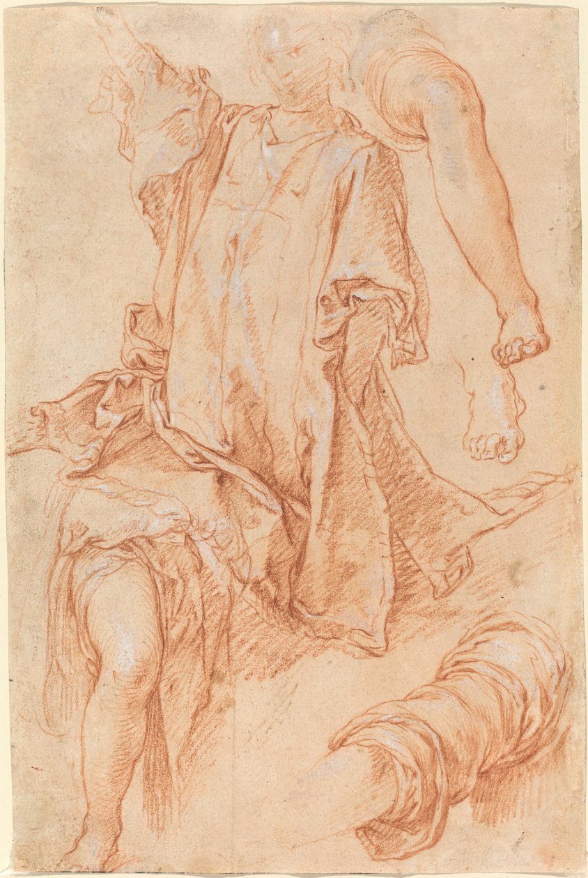Studier av ben og draperi [recto] av Abraham Bloemaert