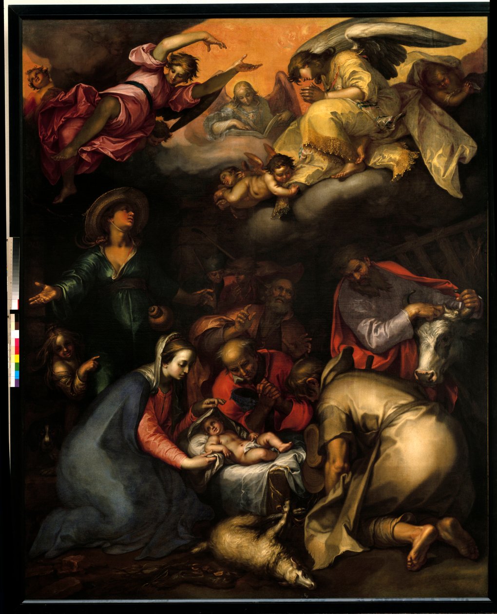 Hyrdenes tilbedelse Maleri av Abraham Bloemaert (1564-1651) 1612 Søn. 2,87x2,29 m Paris, Musée du Louvre av Abraham Bloemaert