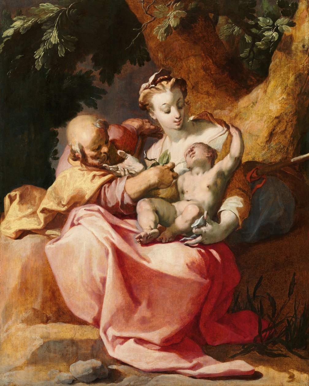 Resten på flukten til Egypt, 1592. av Abraham Bloemaert