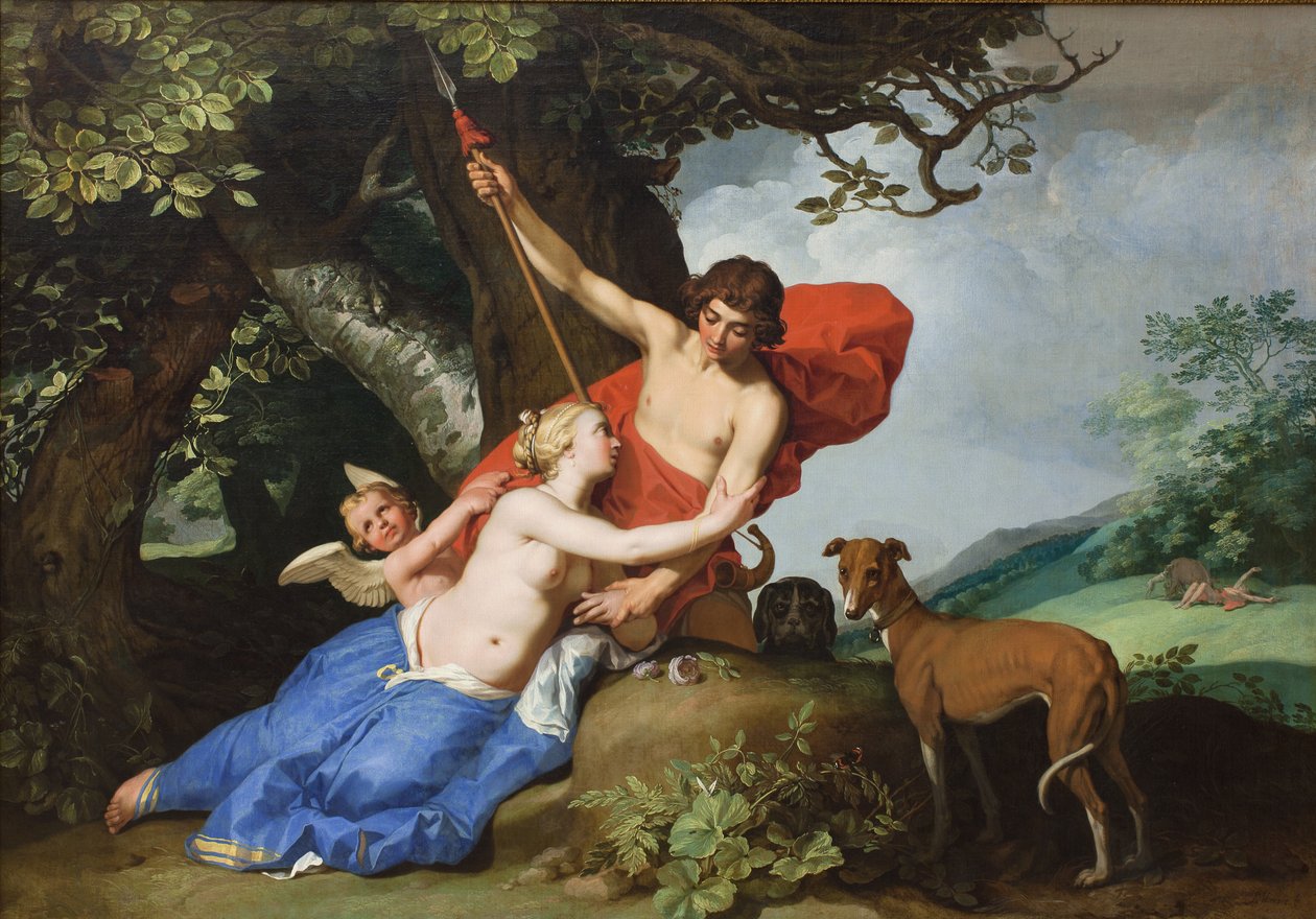 Venus og Adonis av Abraham Bloemaert