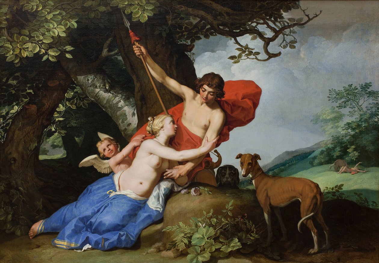 Venus og Adonis, 1632 av Abraham Bloemaert