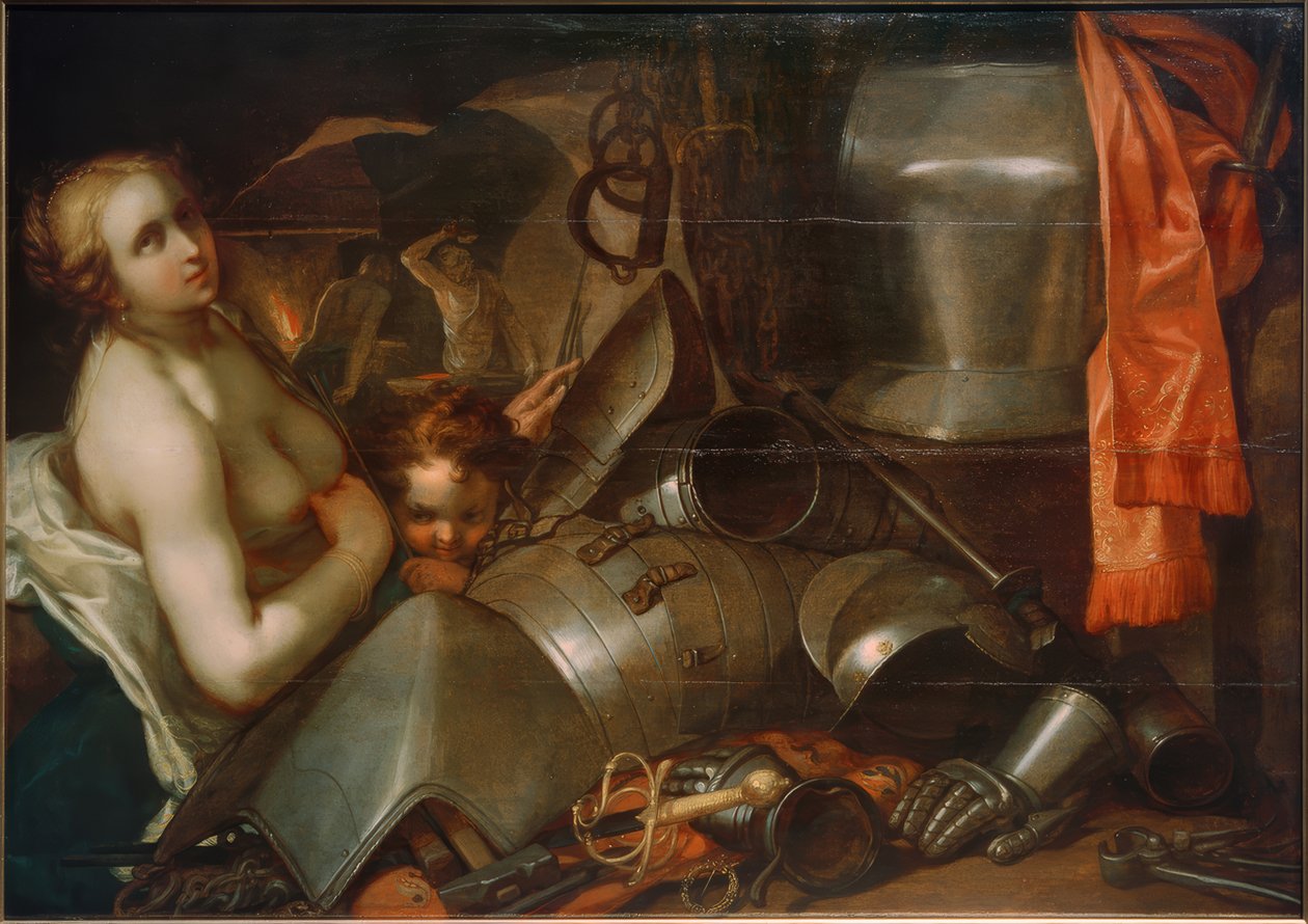 Venus og Amor i smia av vulkanen av Abraham Bloemaert