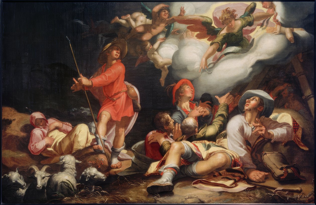 Bebudelse til hyrdene av Abraham Bloemaert