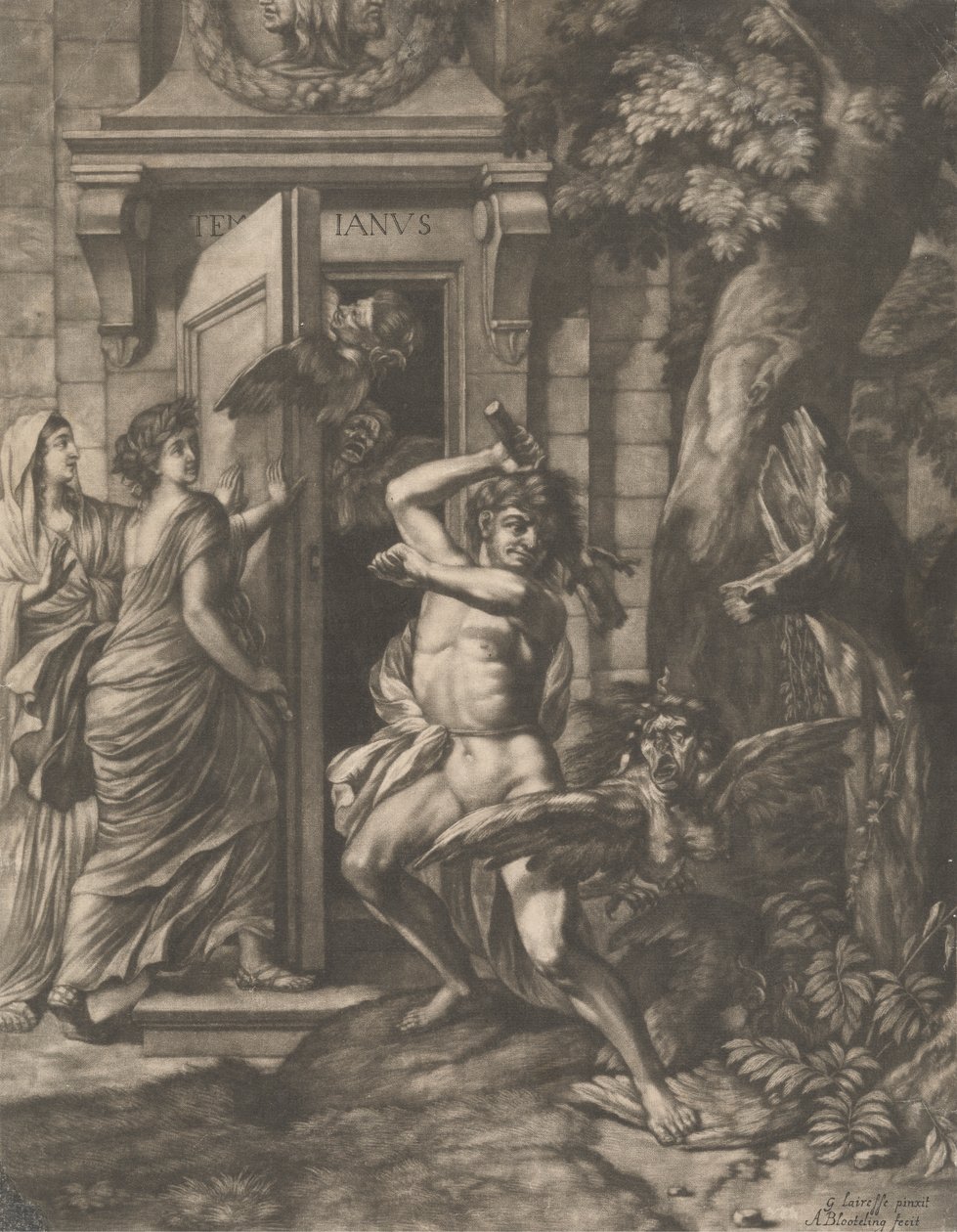 Herkules foran Janus-tempelet av Abraham Blooteling