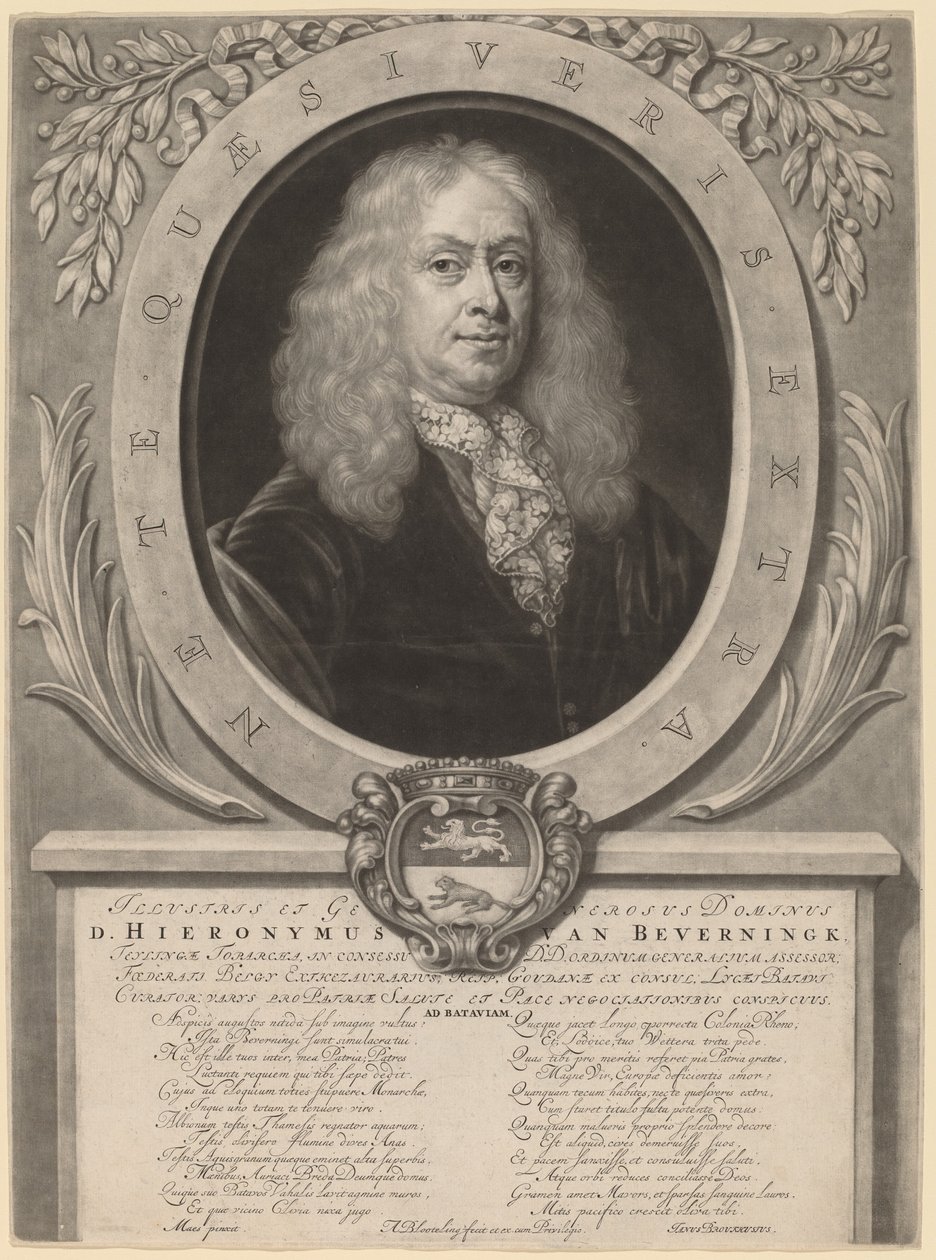 Hieronymus van Beverningk av Abraham Blooteling after Nicolaes Maes