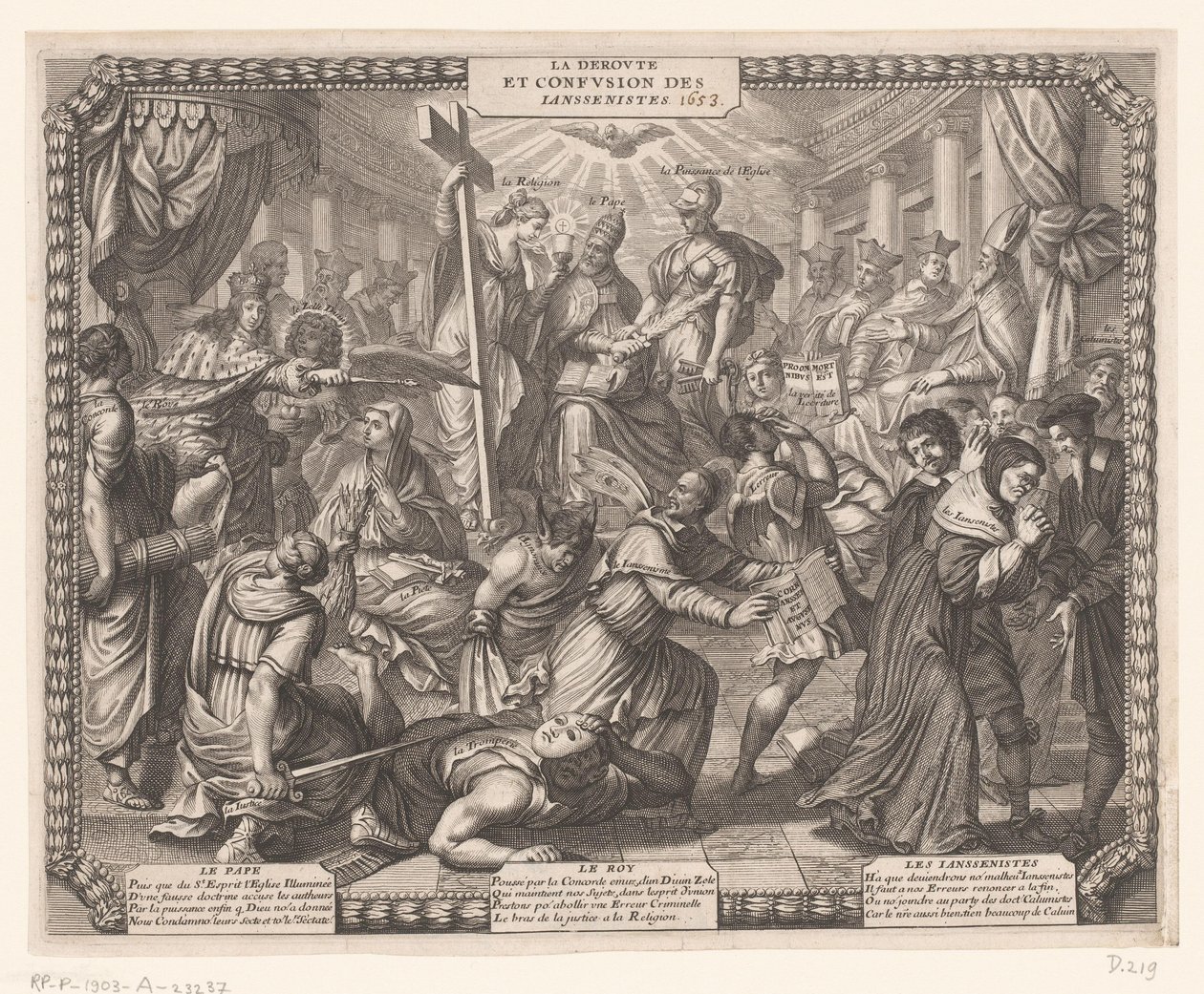 Jansenistenes tilbaketrekning La Deroute et Confusion des Iansenistes. (tittel på objekt) av Abraham Bosse