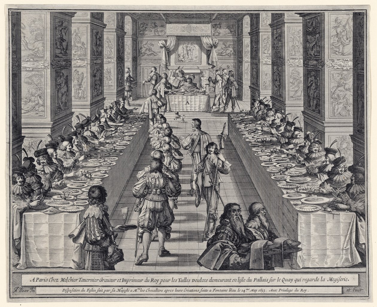 Tilveiebringelse av høytiden, fra ?Den Hellige Ånds orden?, pub. 1634 av Abraham Bosse