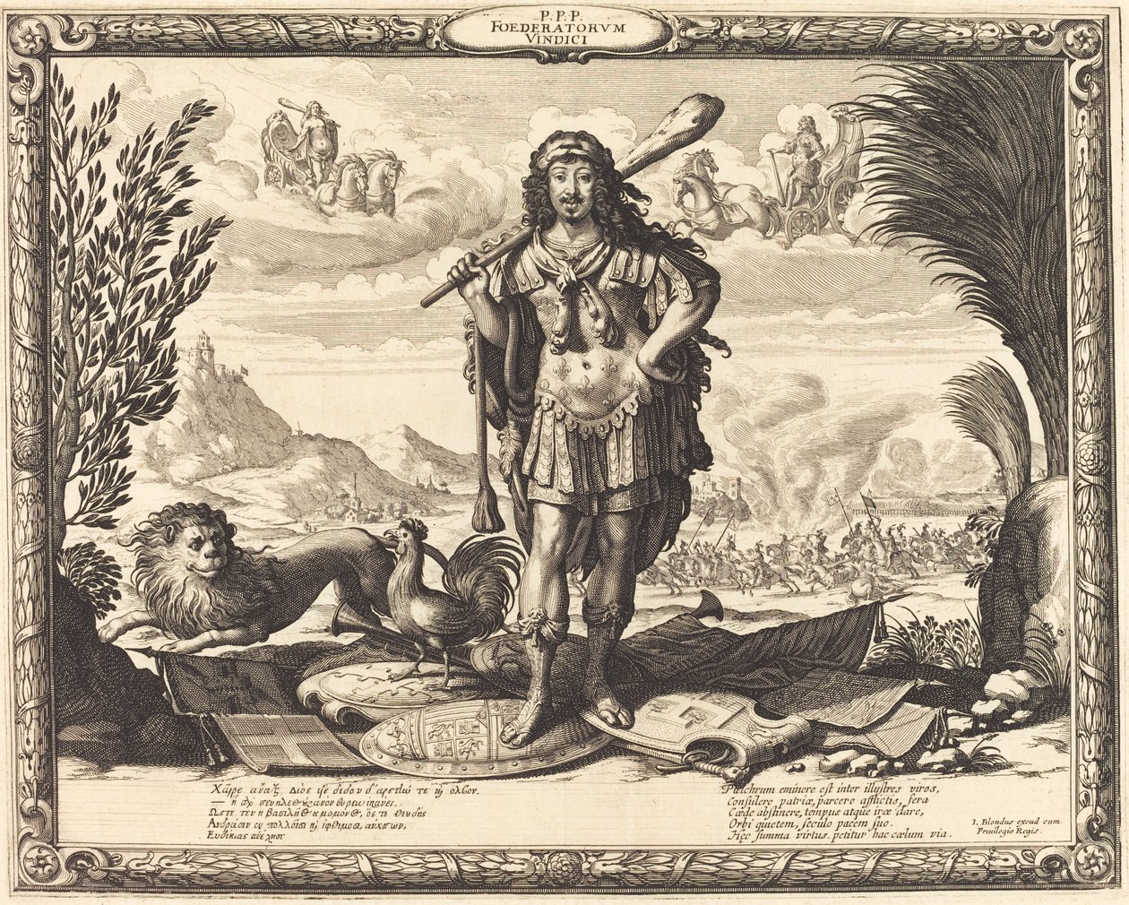 Louis XIII som Hercules av Abraham Bosse