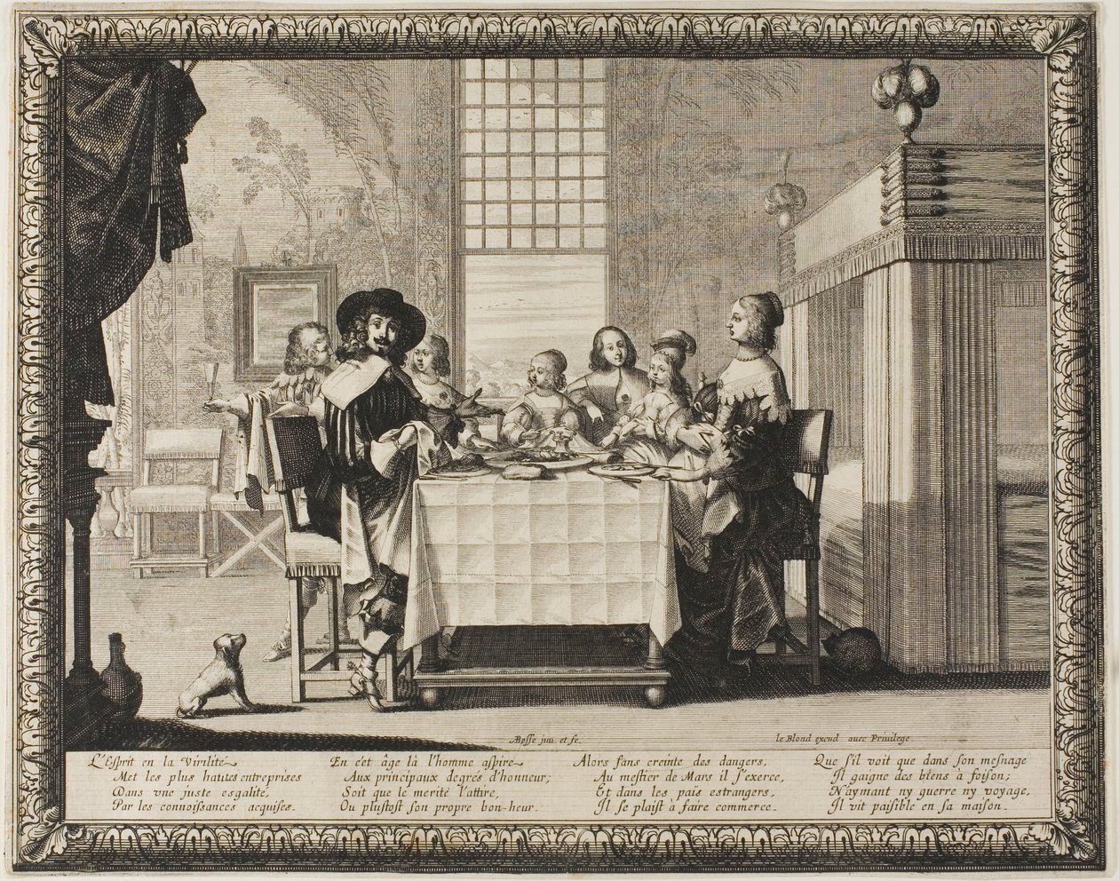 Manhood, plate tre fra The Four Ages of Man av Abraham Bosse