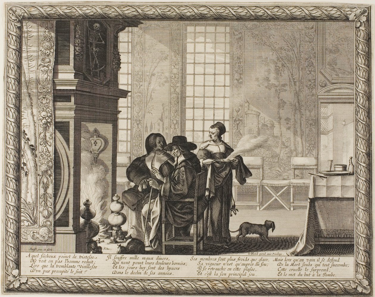 Old Age, plate fire fra Depicting the Four Ages of Man av Abraham Bosse