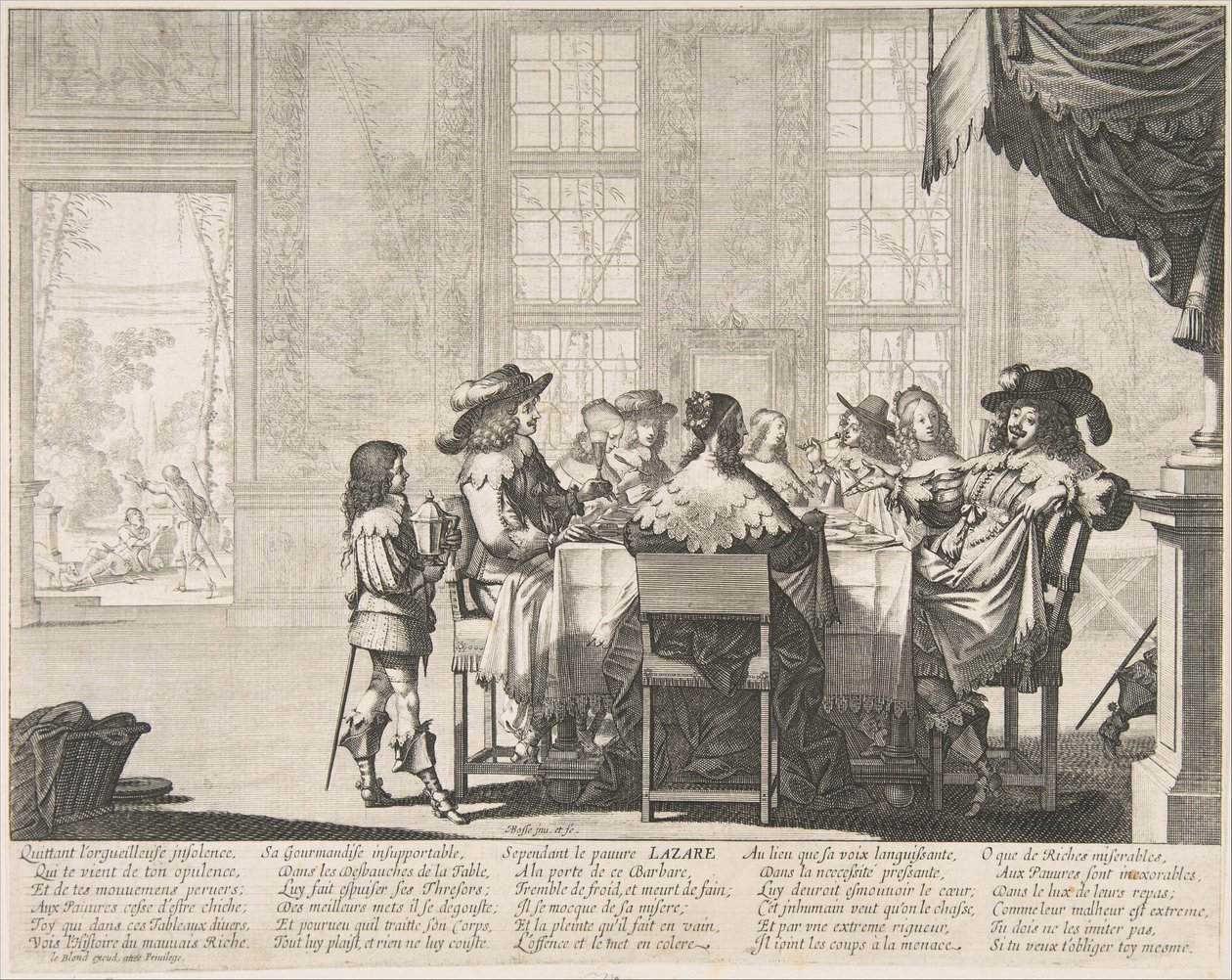 The Banket of the Rich Man, midten til slutten av 1600-tallet. av Abraham Bosse