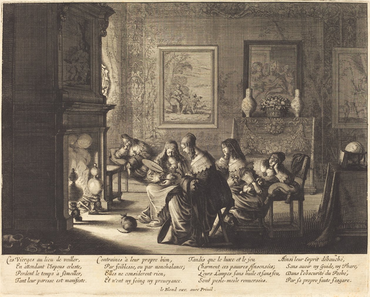 De tåpelige jomfruene sover av Abraham Bosse