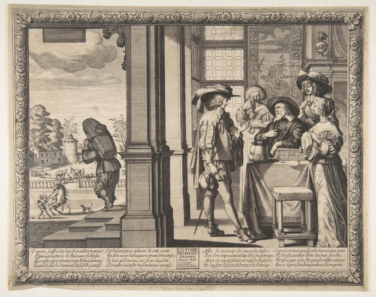 Den fortapte sønn forlater hjemmet, ca. 1636. av Abraham Bosse