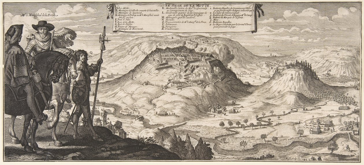 Beleiringen av La Motte, i Lorraine, 1636-38. av Abraham Bosse