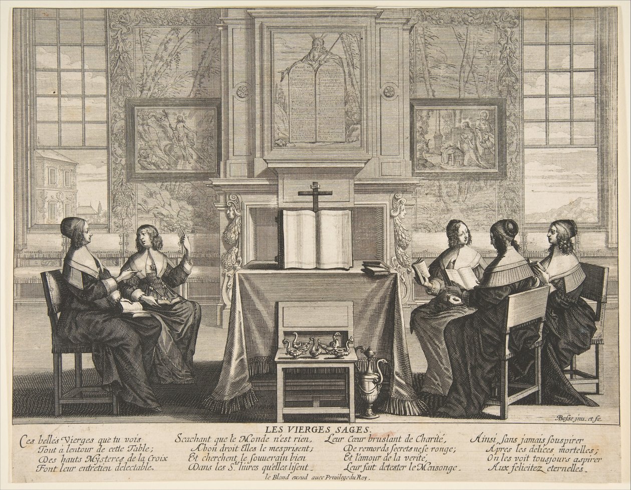 The Wise Virgins Conversing, ca. 1635. av Abraham Bosse