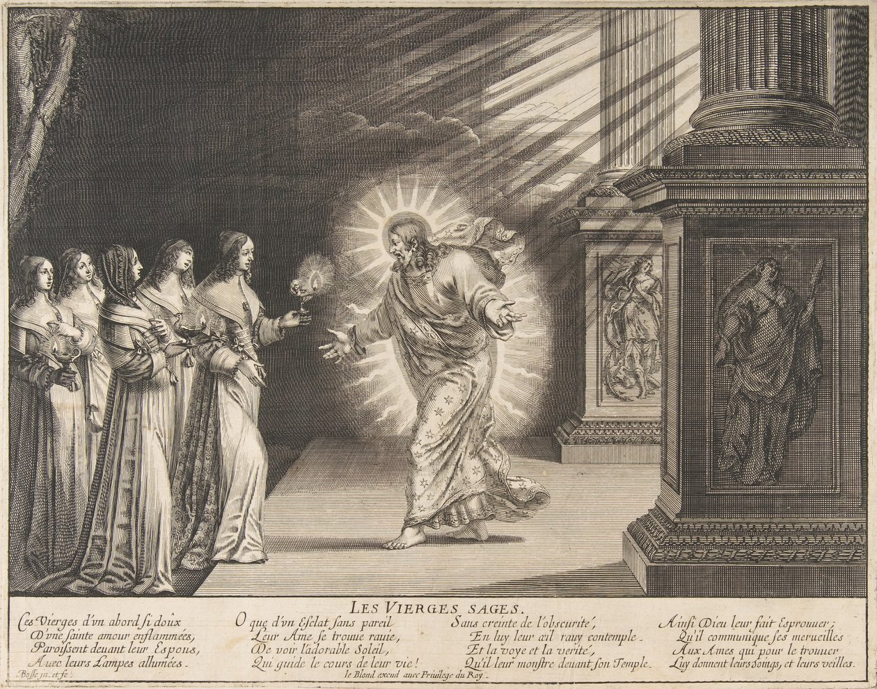 De vise jomfruer før Kristus, ca. 1635. av Abraham Bosse